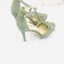 Load image into Gallery viewer, (SOLD) BCBGeneration Light Blue Suede Platform Heels