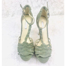 Load image into Gallery viewer, (SOLD) BCBGeneration Light Blue Suede Platform Heels