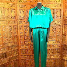 Load image into Gallery viewer, Vintage 1980’s Teddi Emerald 2-Piece Pants Set