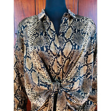 Load image into Gallery viewer, (SOLD) Women’s Reptile Print Button Down Dress