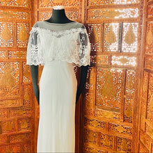 Load image into Gallery viewer, Beach Wedding Gown with Lace Drape Shoulder
