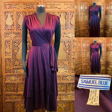 Load image into Gallery viewer, Vintage 1970’s Samuel Blue Designer Wrap Dress