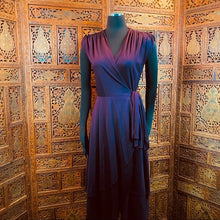 Load image into Gallery viewer, Vintage 1970’s Samuel Blue Designer Wrap Dress
