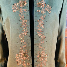 Load image into Gallery viewer, Olive Silk Embroidered Beaded Blazer jacket