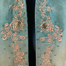 Load image into Gallery viewer, Olive Silk Embroidered Beaded Blazer jacket