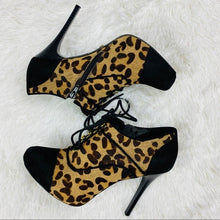 Load image into Gallery viewer, Fergie Gatsby Too Leopard Lace up Oxford Bootie