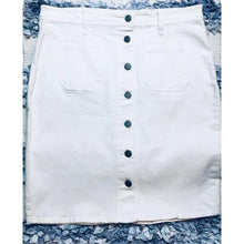 Load image into Gallery viewer, Kenneth Cole Reaction White Denim Pencil Skirt