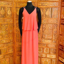 Load image into Gallery viewer, Coral V-Neck Bridesmaid Dress NWT