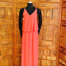 Load image into Gallery viewer, Coral V-Neck Bridesmaid Dress NWT