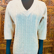 Load image into Gallery viewer, Women’s V-Neck Cable Knit Sweater