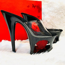 Load image into Gallery viewer, (SOLD) Pleaser Shoes Rhinestone Heart Platform NWT