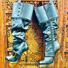 Load image into Gallery viewer, Ellie Steampunk Stiletto Platform Boots NWOT/B
