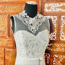 Load image into Gallery viewer, Beach Wedding Dress with High Illusion Neckline