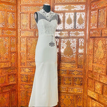 Load image into Gallery viewer, Beach Wedding Dress with High Illusion Neckline