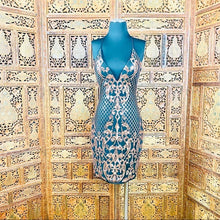 Load image into Gallery viewer, Women’s Rose Gold Sequin Beaded Mini Dress