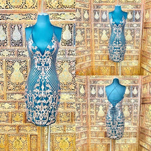 Load image into Gallery viewer, Women’s Rose Gold Sequin Beaded Mini Dress