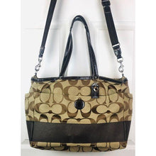 Load image into Gallery viewer, (SOLD) Coach Signature Stripe Multifunction Diaper Bag