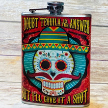 Load image into Gallery viewer, Totally Rad I Doubt Tequila Flask NWT