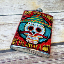 Load image into Gallery viewer, Totally Rad I Doubt Tequila Flask NWT