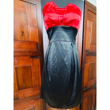 Load image into Gallery viewer, Trixxiš„Fire Red & Black Strapless Party Dress