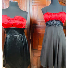 Load image into Gallery viewer, Trixxiš„Fire Red & Black Strapless Party Dress
