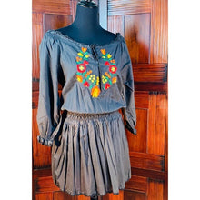 Load image into Gallery viewer, (SOLD) Hand-Stitched Embroidered Off Shoulder Dress