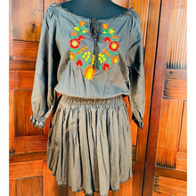 Load image into Gallery viewer, (SOLD) Hand-Stitched Embroidered Off Shoulder Dress