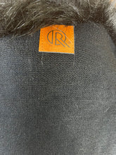 Load image into Gallery viewer, Women’s Black Cloak Shawl Faux Fur Trim
