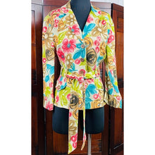 Load image into Gallery viewer, Emma &amp; James Floral Linen Beaded Sequin Blazer
