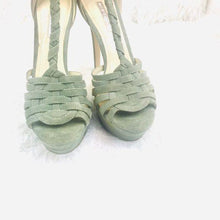 Load image into Gallery viewer, (SOLD) BCBGeneration Light Blue Suede Platform Heels
