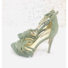 Load image into Gallery viewer, (SOLD) BCBGeneration Light Blue Suede Platform Heels
