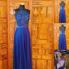 Load image into Gallery viewer, High Neck Satin Bridesmaid Dress NWT

