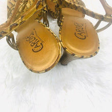 Load image into Gallery viewer, Carlos Santana Conga Reptile Print Heels Sandals

