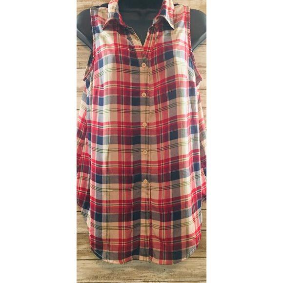 Xhilaration Plaid Maternity sleeveless shirt