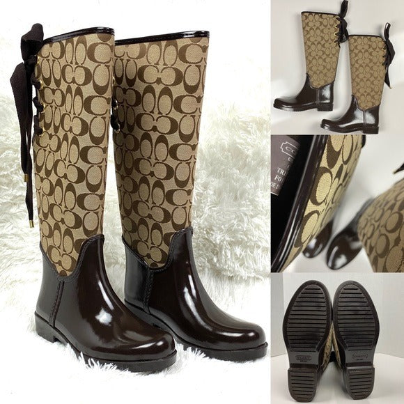 Coach Signature Logo Tall Rain Boots