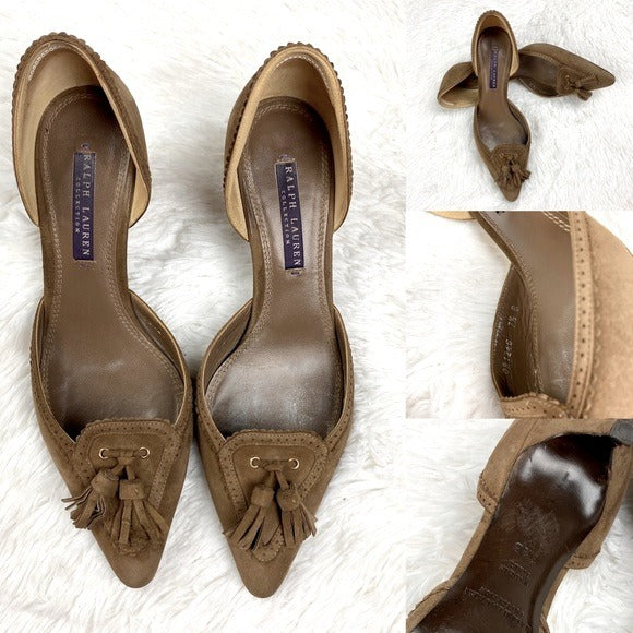 Ralph Lauren Pointed-Toe Kitten Heel Pumps