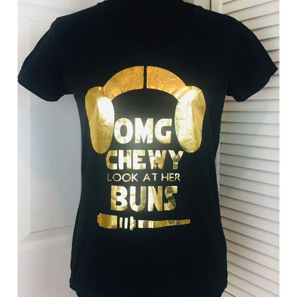(SOLD) Star War’s Novelty T-Shirt Chewy Princess Leia