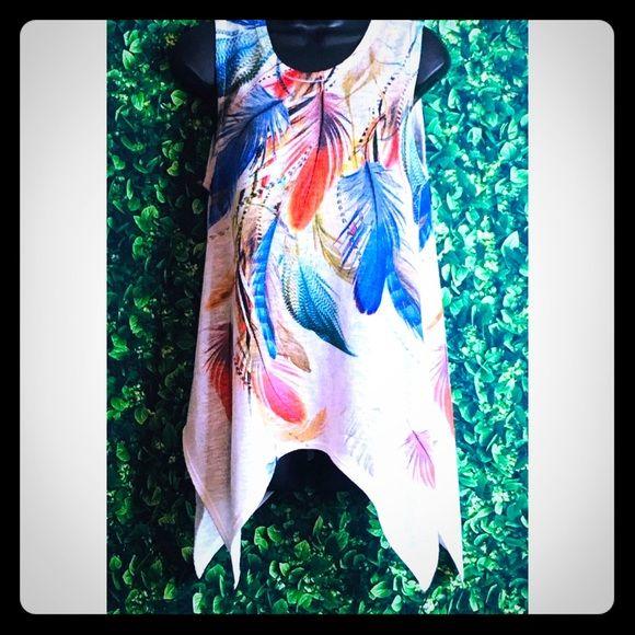 Sleeveless asymmetrical tunic