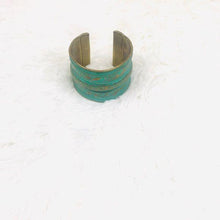Load image into Gallery viewer, (SOLD) Brass Teal Turquoise Cuff Bracelet
