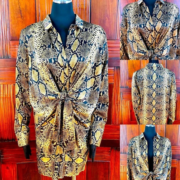 (SOLD) Women’s Reptile Print Button Down Dress