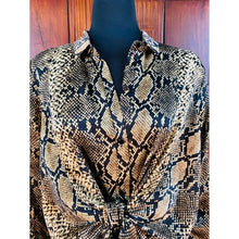 Load image into Gallery viewer, (SOLD) Women’s Reptile Print Button Down Dress
