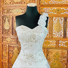 Load image into Gallery viewer, (002) One Shoulder Flower Strap Wedding Gown NWT
