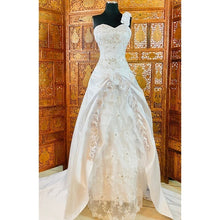 Load image into Gallery viewer, (002) One Shoulder Flower Strap Wedding Gown NWT
