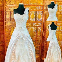 Load image into Gallery viewer, (002) One Shoulder Flower Strap Wedding Gown NWT
