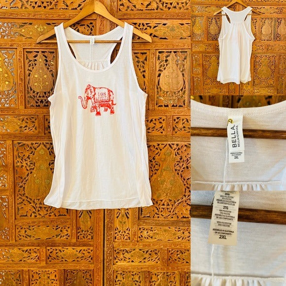 Bella Elephant Flowy Racerback Tank Top NWT