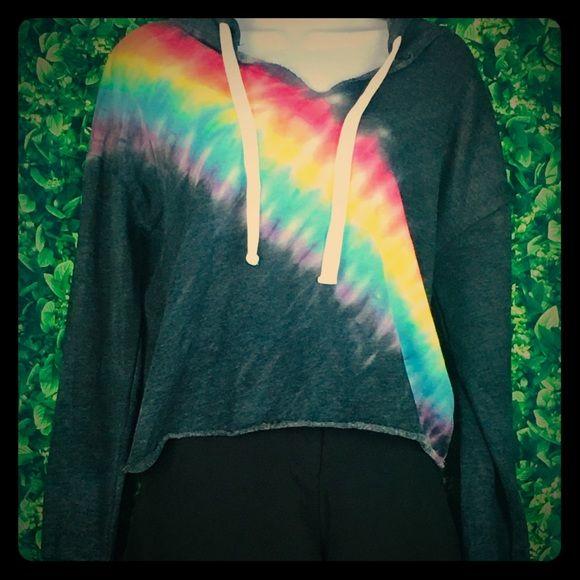 Hand Dyed Tie Dye Crop Hoodie