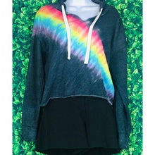 Load image into Gallery viewer, Hand Dyed Tie Dye Crop Hoodie
