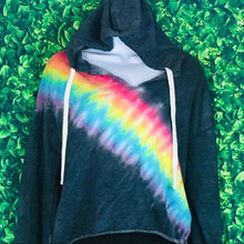 Load image into Gallery viewer, Hand Dyed Tie Dye Crop Hoodie
