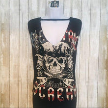 Load image into Gallery viewer, Women’s V-Neck Lace-Up Muscle Tee

