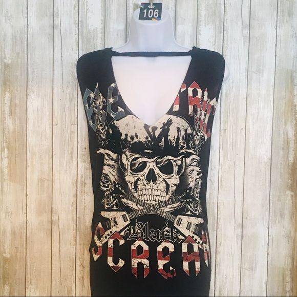 Women’s V-Neck Lace-Up Muscle Tee